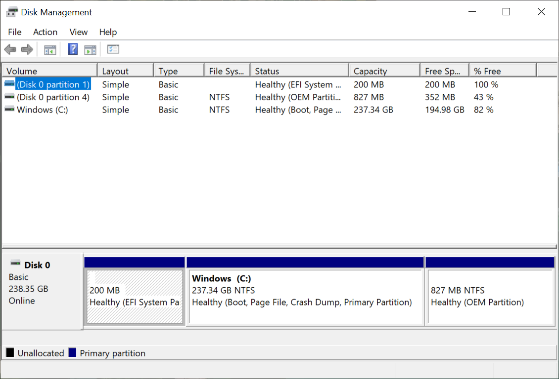 disk manager before